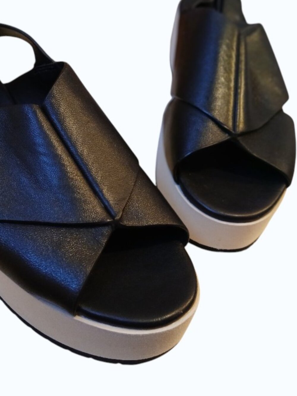 VINCE Jenaya Black Leather Sport Platform Sandals - Picture 2 of 15